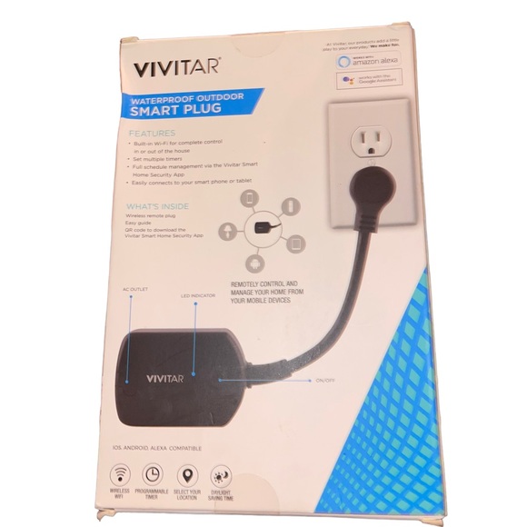 Vivitar Smart Security Waterproof Outdoor Smart Plug-Alexa and Google Assistant - Picture 3 of 4
